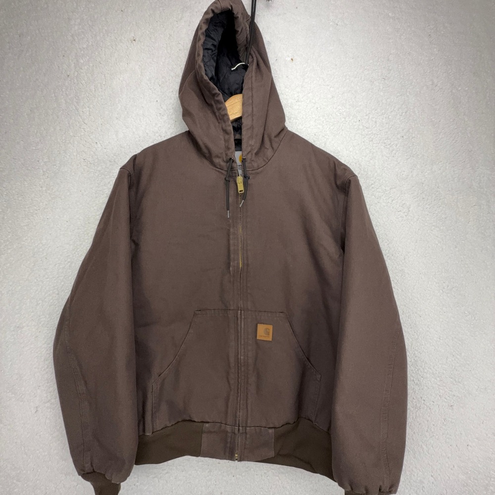 Carhartt Sandstone Active Jacket Quilt Lined Mens Medium J280 DKB Dark Brown